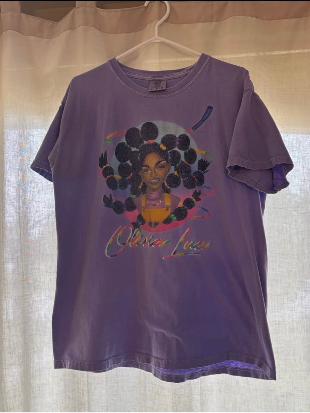 Olivia Lux Drag Queen Purple Graphic Women’s Tee with Multicolor Illustration